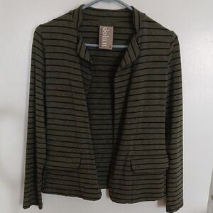 Dolan Women's Striped Jacket - Black and Green Size M